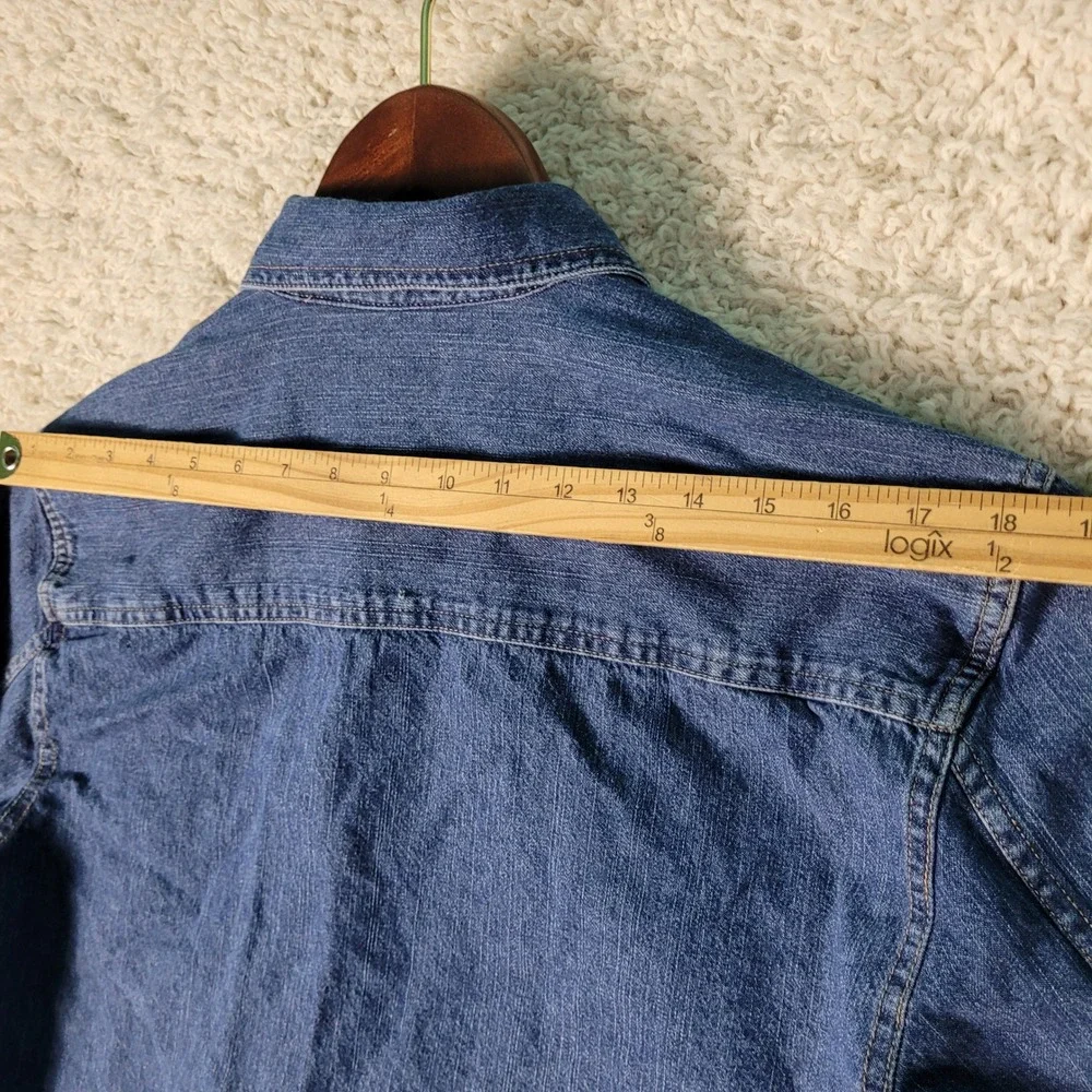 Levi's Denim Chore Shirt Men's Medium Blue 4-Pocket Cotton Button-Up Long Sleeve